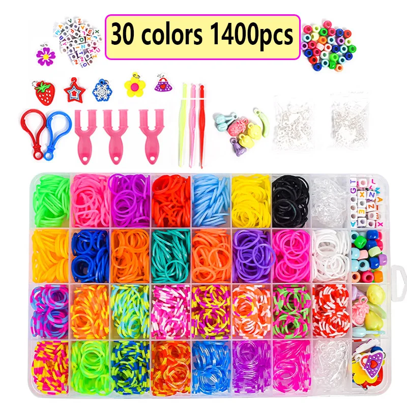 Loom Rubber Bands Bracelet Making Refill Tool Set 1Set Kit for Kids DIY Craft Jewelry Making Supplies Materials Girls Boys Gift rubber loom bands rubber band refill kit loom rubber bands kit loom bands kit