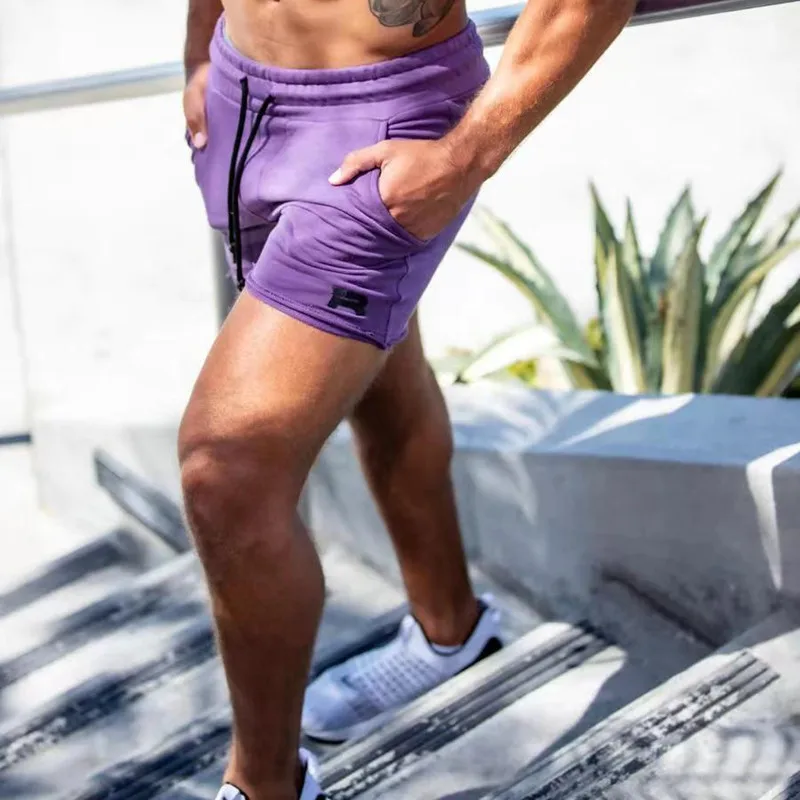 New muscle fitness brothers sweatpants men's big terry summer leisure running equipment training squat shorts