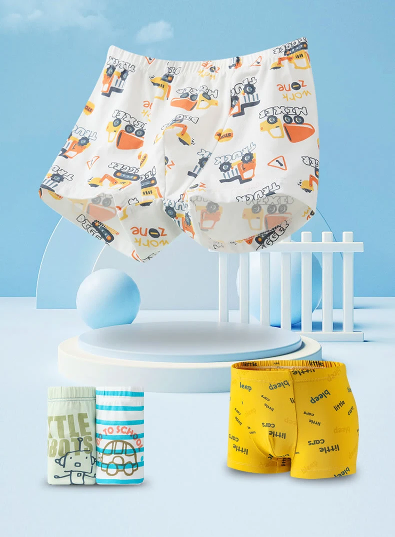 4 Teile/los Kinder Höschen Baumwolle Junge Baby Weiche Niedlichen Cartoon Unterhose Für Kinder Teen Mode Hübsche Student Atmungsaktive Shorts – Detail 1