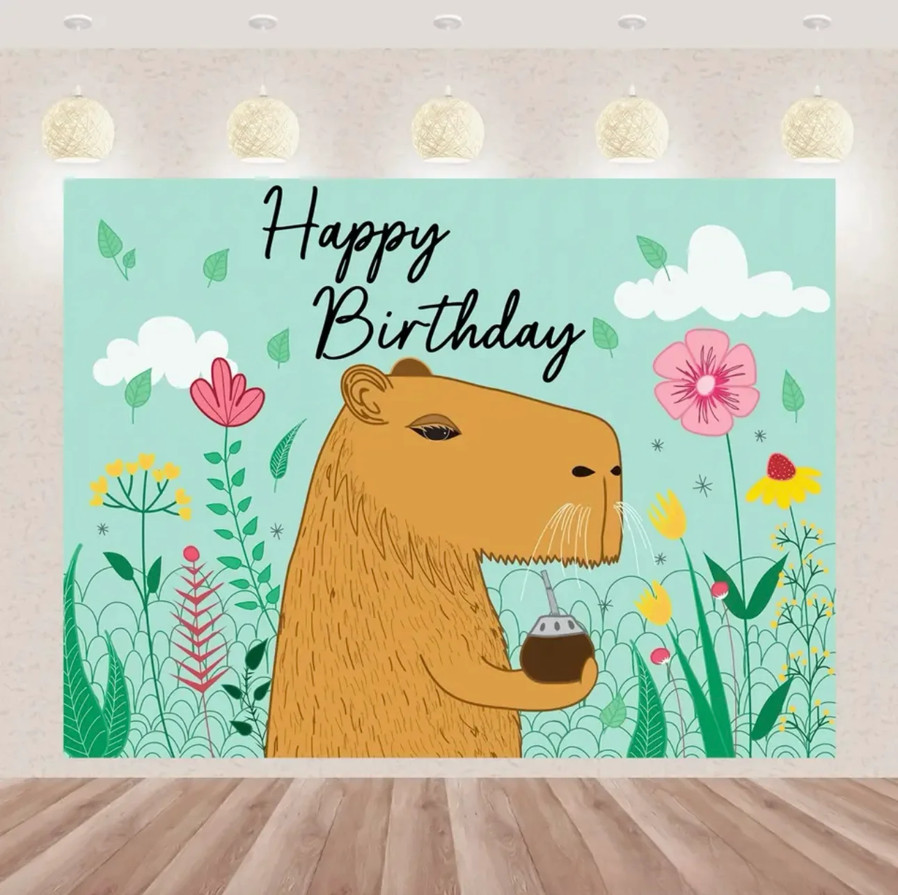 Set Festa Capybara Per 10 Ospiti - Tovaglia, Piatti, Tazze E Palloncini - Foto 6