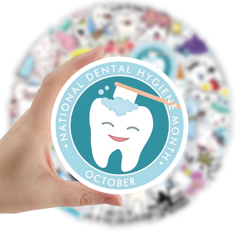 Cartoon Teeth Protection Waterproof Sticker Pack for Kids - Cute and Durable Adhesive Decals