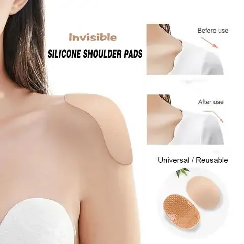 Description Picture 2 of item1Pair Naturally Soft Anti-Slip Shoulder Pads Silicone Shoulder Anti Slip Shoulder Enhancer Clothing Dress Sewing Accessories