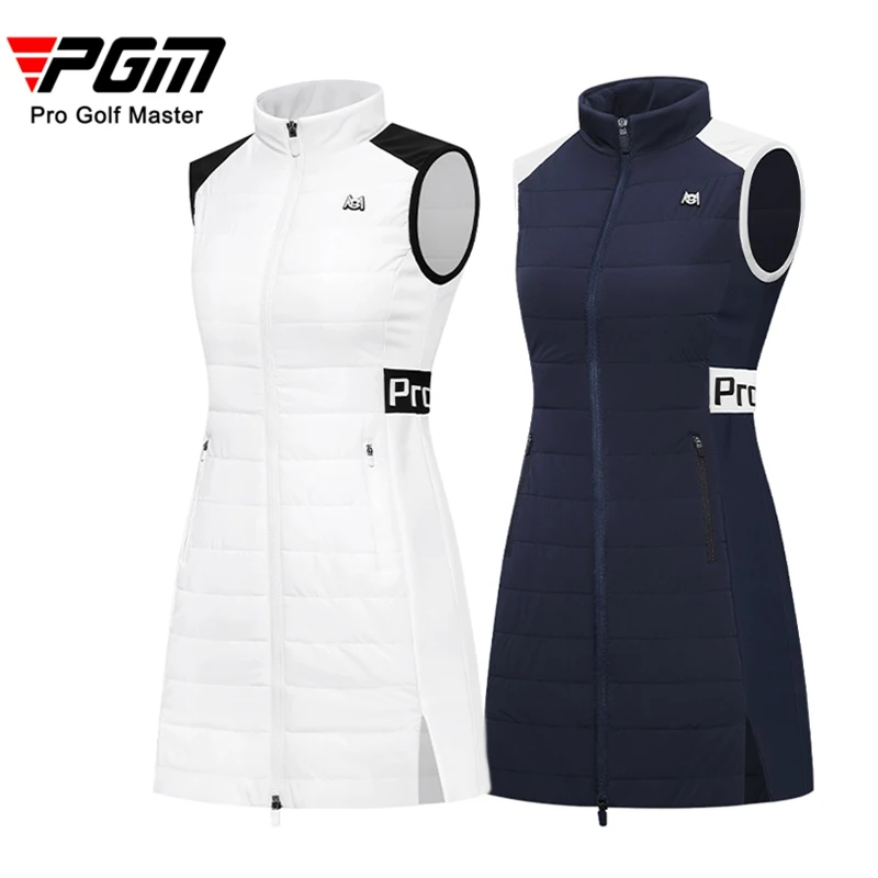 Autumn and winter female golf sleeveless vest coat woman warm with cotton jacket waterproof windproof long coats outdoor wear