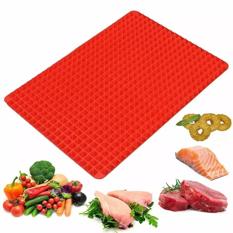 Non-Stick Baking Mat Oven Grill Tray Liner Reusable Heat-Resistant Pyramid Cooking Mat for Fat-Free Roasting and Grilling