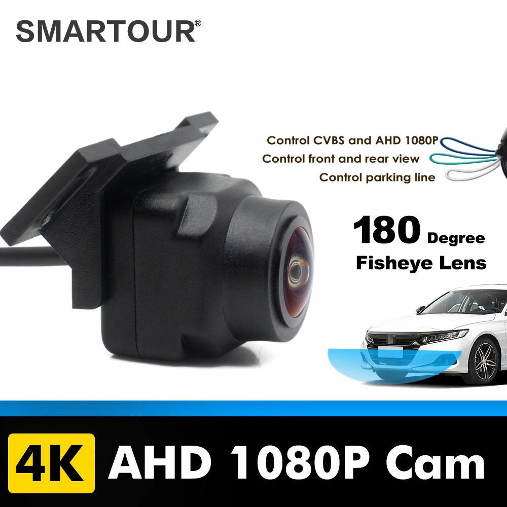 

Car Backup Camera Rear View Camera 1080P Clear Anti-Interference 180 Degree Wide Angle Adjustable Vehicle Small Reversing Camera