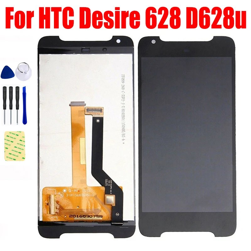 

ЖК-дисплей для HTC Desire 628 D628u, экран монитора, панель, модуль с сенсорным экраном, дигитайзер, сенсорное Стекло в сборе, замена