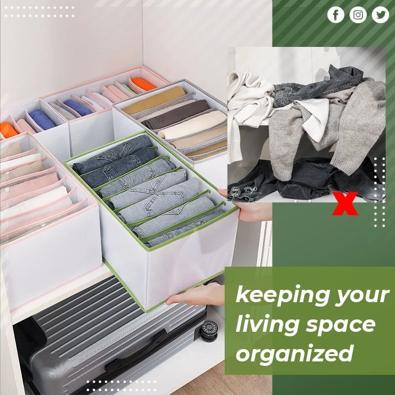 7 Grids Jeans Storage Box Closet Storage Organizers For Clothes Jeans Compartment Storage Items Bags Organizer Pants Storage tool pouch