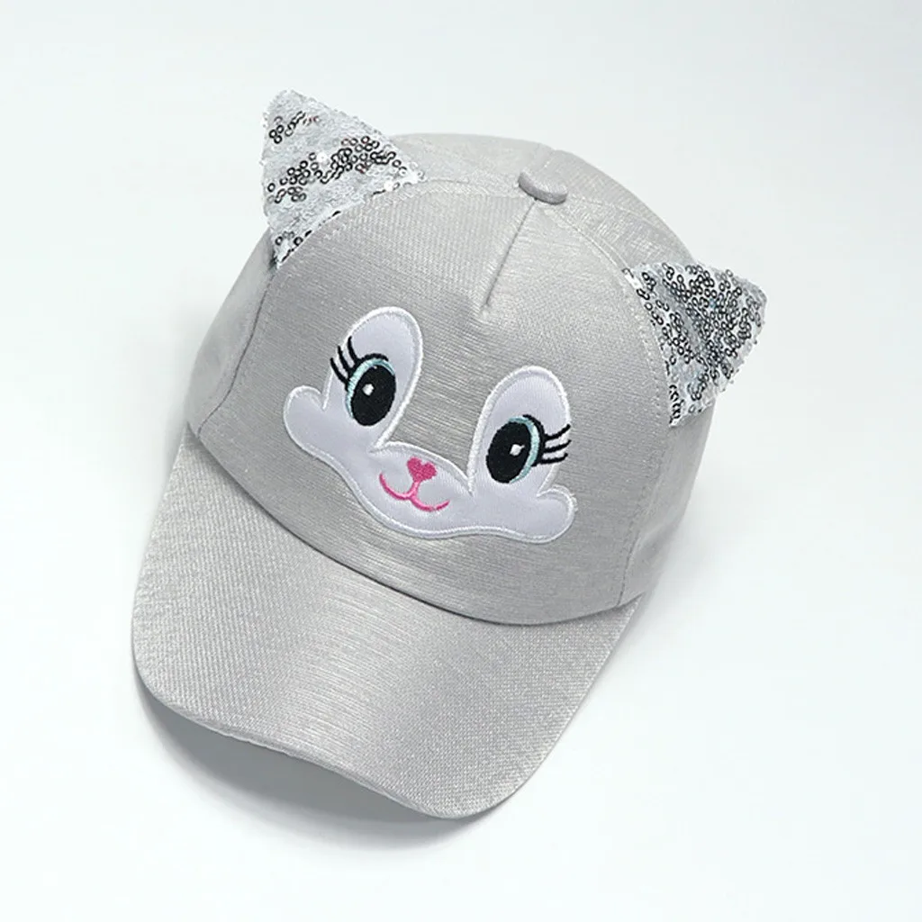 Child Hats Cartoon Cat Cute Ear Baseball Caps Baby Boys Girls Baseball Caps Soft Cartoon Hat Sunhat Baby Care панама детская