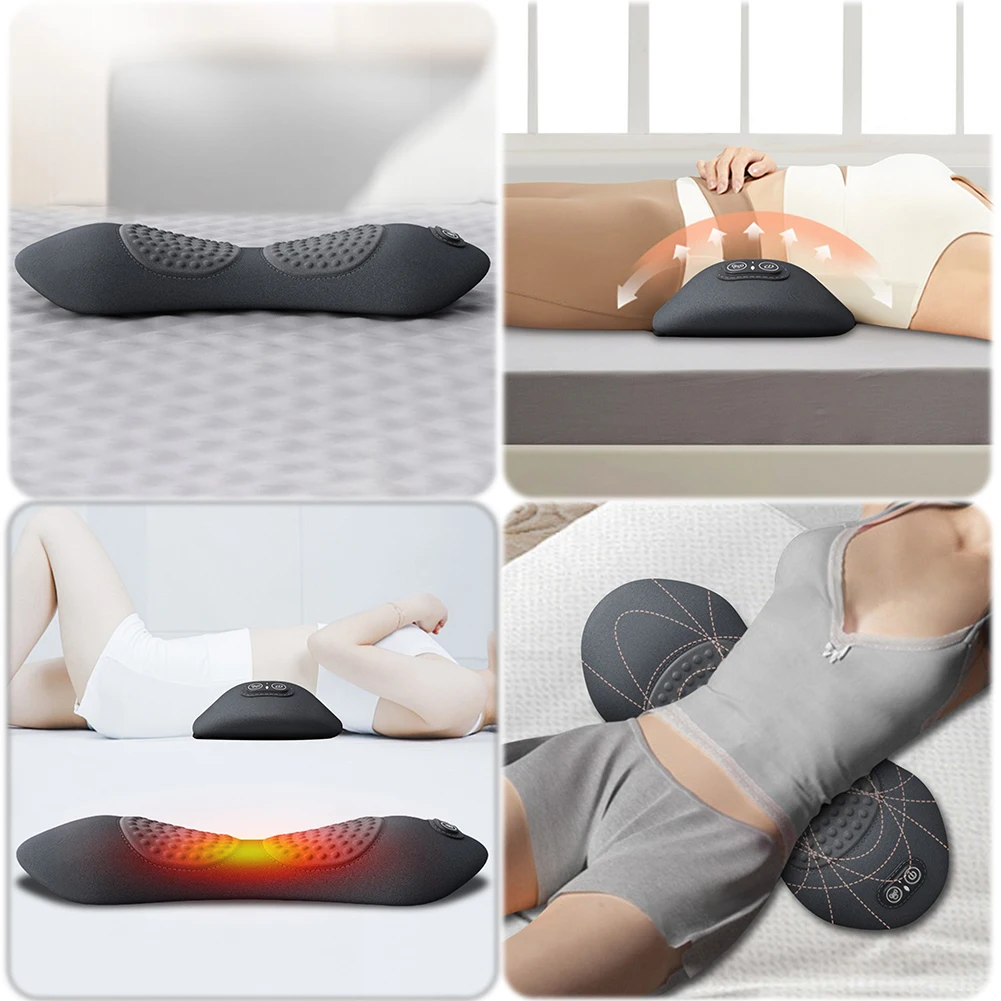 3-in-1 Back Pillow Heating Vibration Sleep Cushion Lumbar Support Massager Cushion Maternity Bed Sleeping Lumbar Support