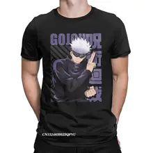 Camiseta de algodón para hombre y mujer, camisa divertida de Jujutsu, Kaisen, Gojo, Satoru, prémium, Harajuku, cuello redondo, ropa estampada