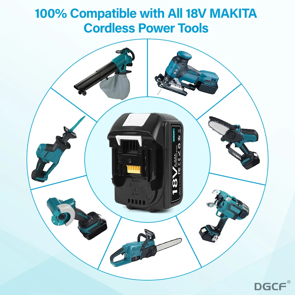

Battery For Makita 18v Battery Compatible With BL1860B BL1860 BL1850 18V 6.0Ah