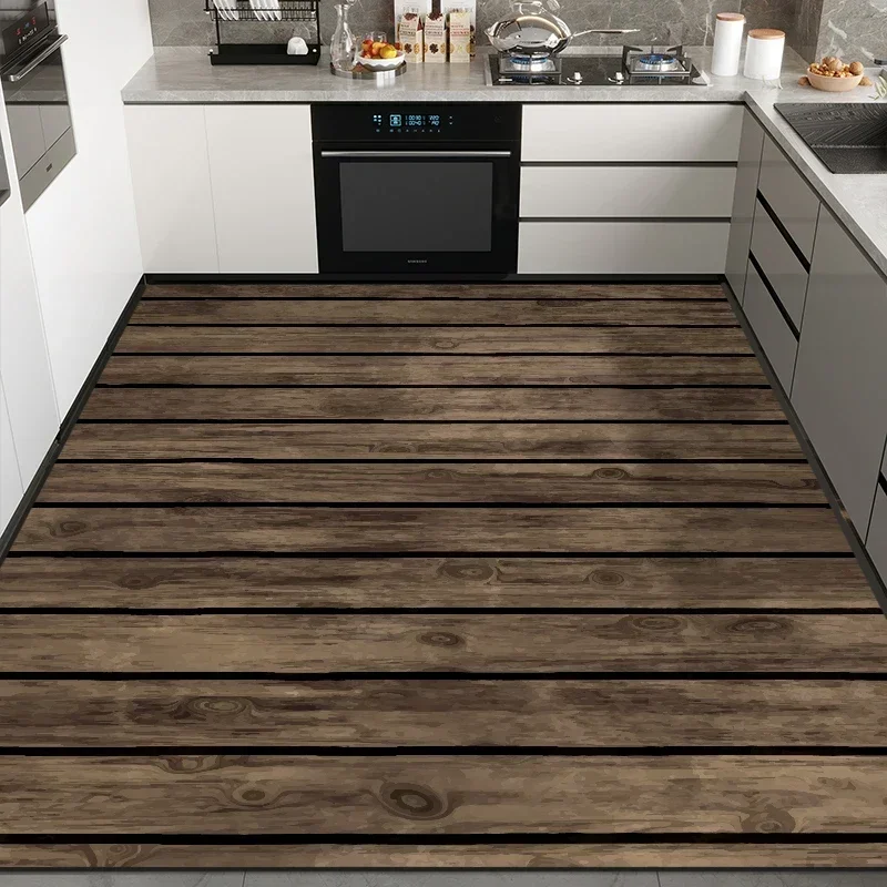 

Kitchen Carpet PVC Mats Non-slip Oil-proof Floor Mat Big Size Wood Grain Pattern Rug Waterproof Home Area Rugs Alfombra Cocina