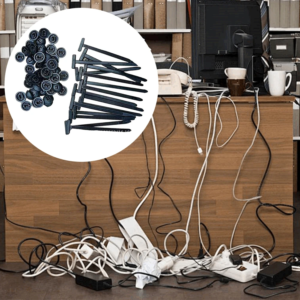 Self-locking Nylon Universal Cable Tie Buckle Plastic Cable Ties Fasteners with Pin & Button Multipurpose 20/50/100pcs