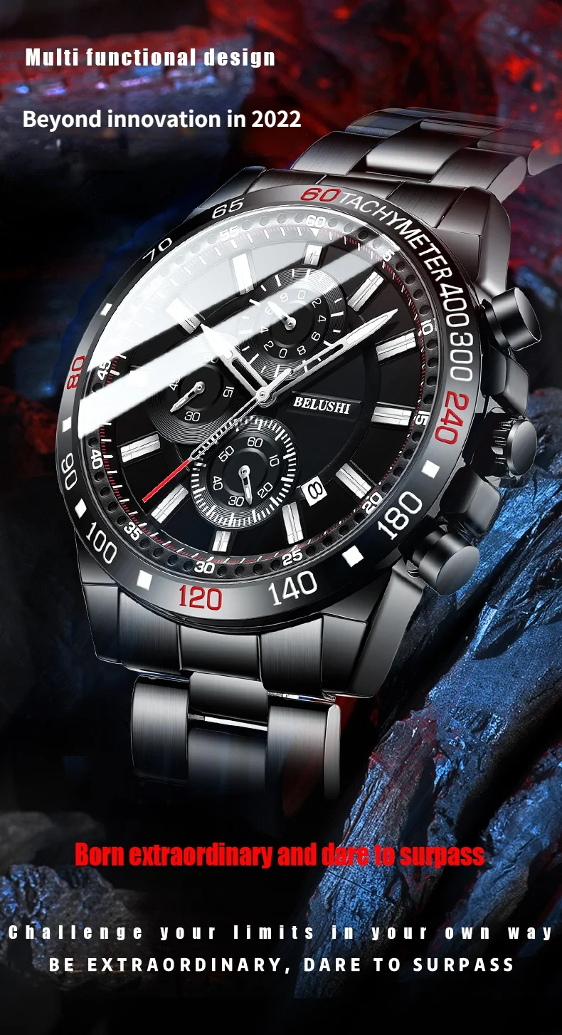 2022 Top Luxury Brand Watches For Men Sport Waterproof Quartz Men Watches Business Chronograph Stainless Steel Relogio Masculino