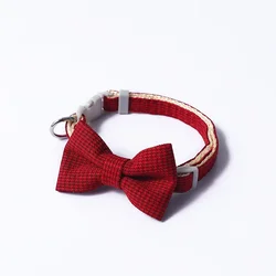 Charming Adjustable Bow Tie Cat Collar - Stylish Pet Accessory (Red)