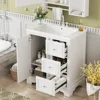 30 Inch Bathroom Vanity with Sink, Modern Elegant Bathroom Storage Cabinet with 3 Drawers and Adjustable Shelves 4