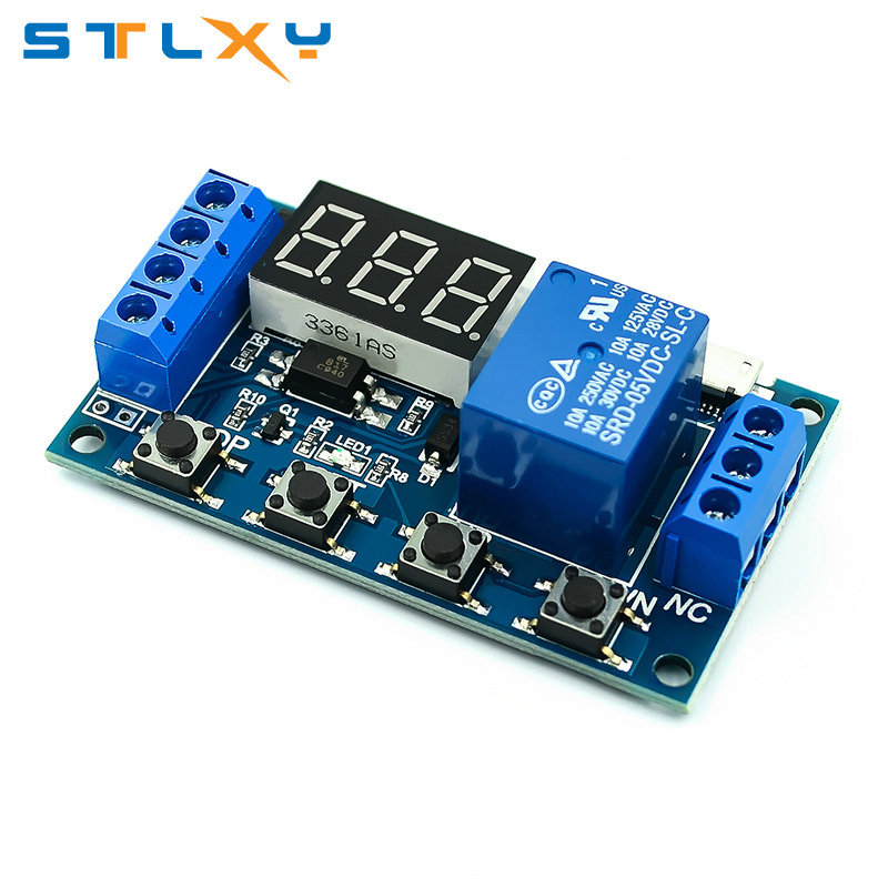 DC 5V 12V 24V LED Light Digital Time Delay Relay Trigger Cycle Timer Delay Switch Circuit Board Timing Control Module DIY stlxy