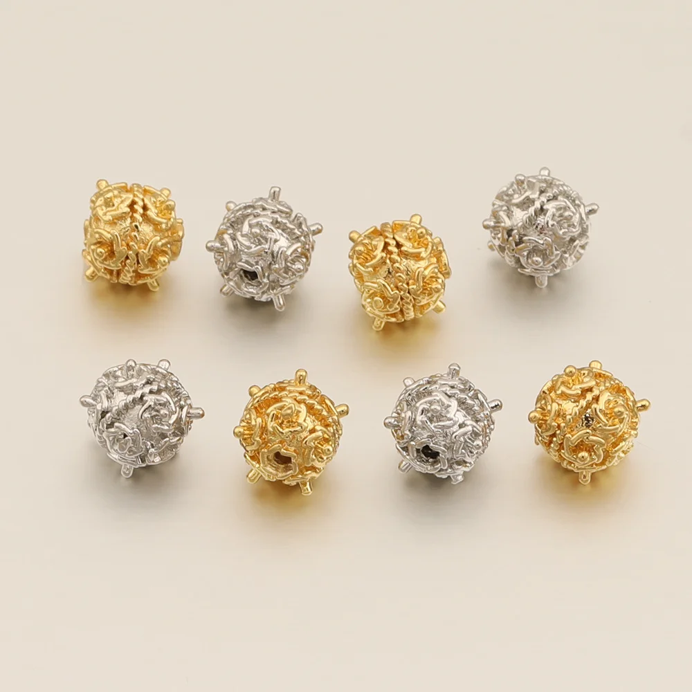 Cordial Design 7*7MM 100Pcs Jewelry Copper Bead/Round Shape/Genuine Gold Plating/Jewelry Findings & Components/DIY Hand Made - cordial