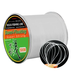 High-Quality Wear-Resistant White Semi-Floating Monofilament Nylon Fishing Line - 500m - 0.28mm-14.5LB-3.0 (500M White)