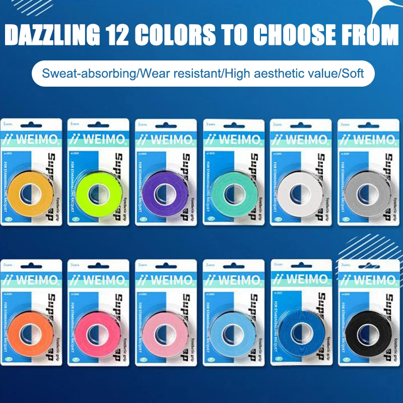 

3pcs/Pack Badminton Hand Rubber Wrap Around Handle With Anti-Slip Sweatband Grip Handle Leather Badminton Hand Rubber