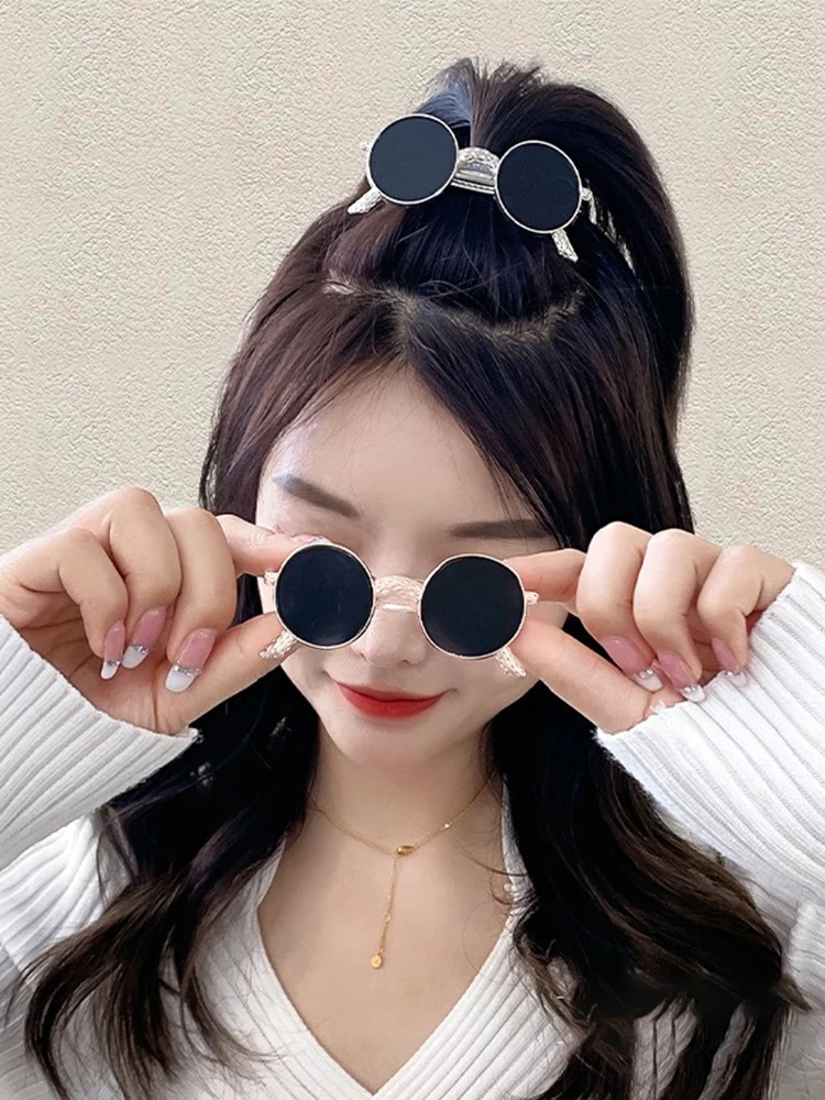Mode Metall Brille Haars pange Krallen Frühling Haarnadel Haars pangen Vintage Bogen Frauen Haars pangen Mädchen Pferdes chwanz Brötchen Haarschmuck – Detail 8