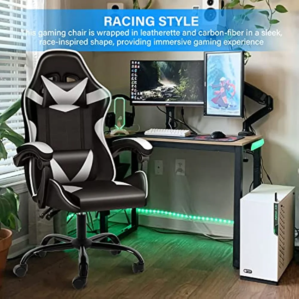 2023 New Simple Deluxe Gaming Office High Back Computer Ergonomic Adjustable Swivel Chair with Headrest and Lumbar Support 440lb elbow asleep in the back deluxe edition 2cd dvd