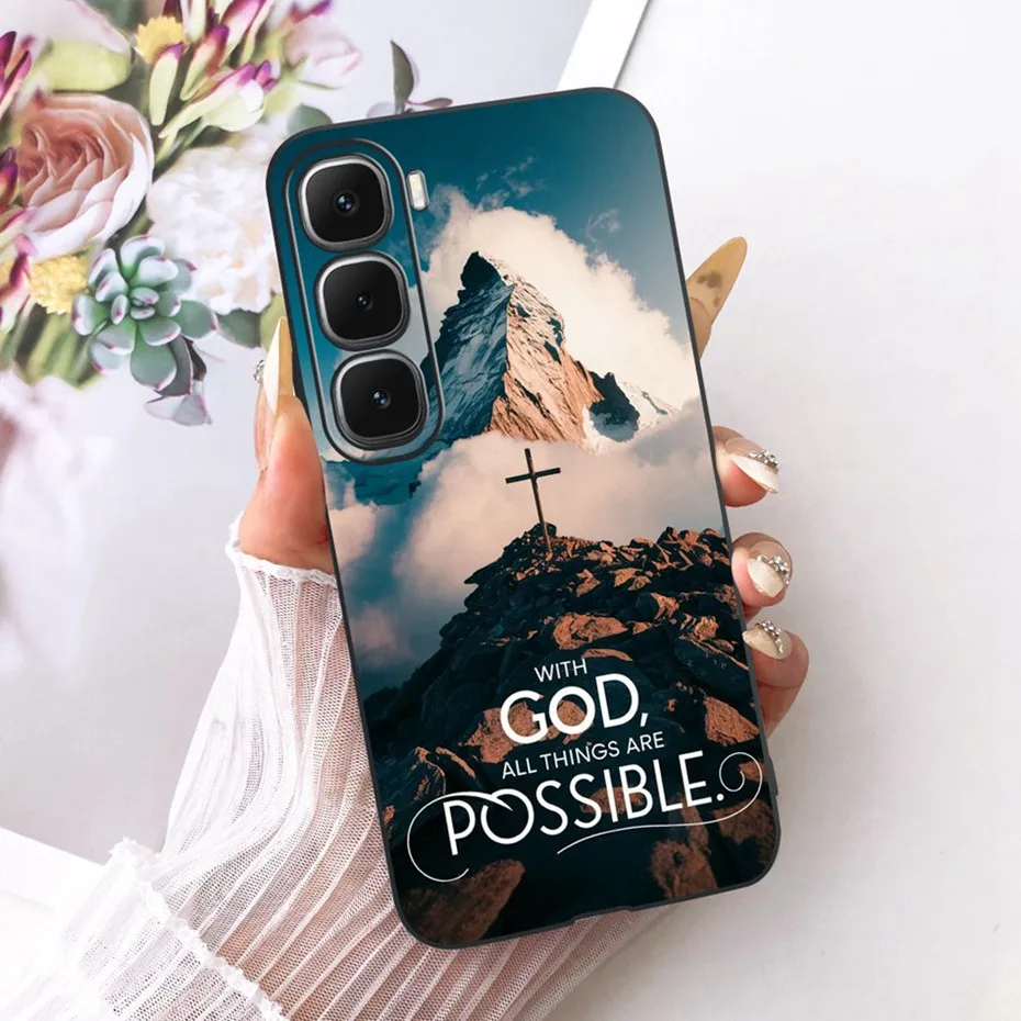 Enhanced Black Silicone Soft Phone Case with Cool Dragon, Wolf, and Tiger Design