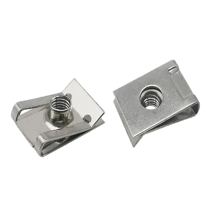 Stainless Steel Clips 10pcs U Type With Thread M6 M5 M4 M8 8/6/5/4 mm Reed Nuts For Car Motorcycle Scooter