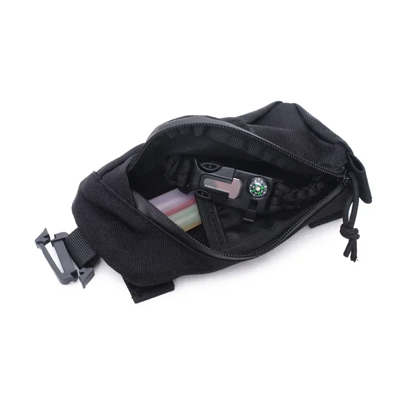 Petit Sac EDC Tactique - Pochette Ceinture Compacte En Polyester Pour Randonnée, Running, Quotidien - Noir/Kaki/Vert
