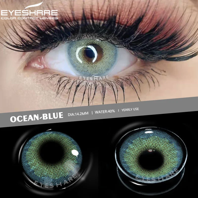 EYESHARE 1 Pair Color Contact Lenses for Eyes Beautiful Pupil Contact Lens Yearly Use Cosmetic Beauty Eye Lenses Colored Lenses