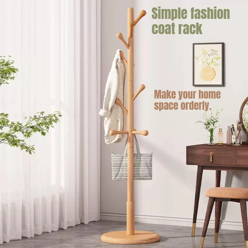 Porte-vêtements sur pied en bois économique pour couloir, hôtel, petit appartement, mobilier de chambre