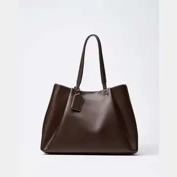 Borsa Tote da Donna Monocolore, Borsa a Spalla con Manico Superiore alla Moda, Design Semplice e Lussuoso, Borsa Trendy per Uso Casual
