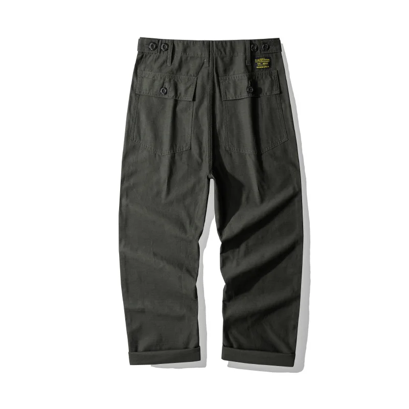 OKONKWO-American Retro Long Workwear Pants, Casual Trousers, Satin, Thick, OG-107, Outdoor Camping, Travel, Sports
