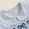 Newborn Baby Girl Summer Outfits Bow Embroidery Smocked Romper Dress Floral Short Sleeve Bodysuit Jumpsuit Clothes 4
