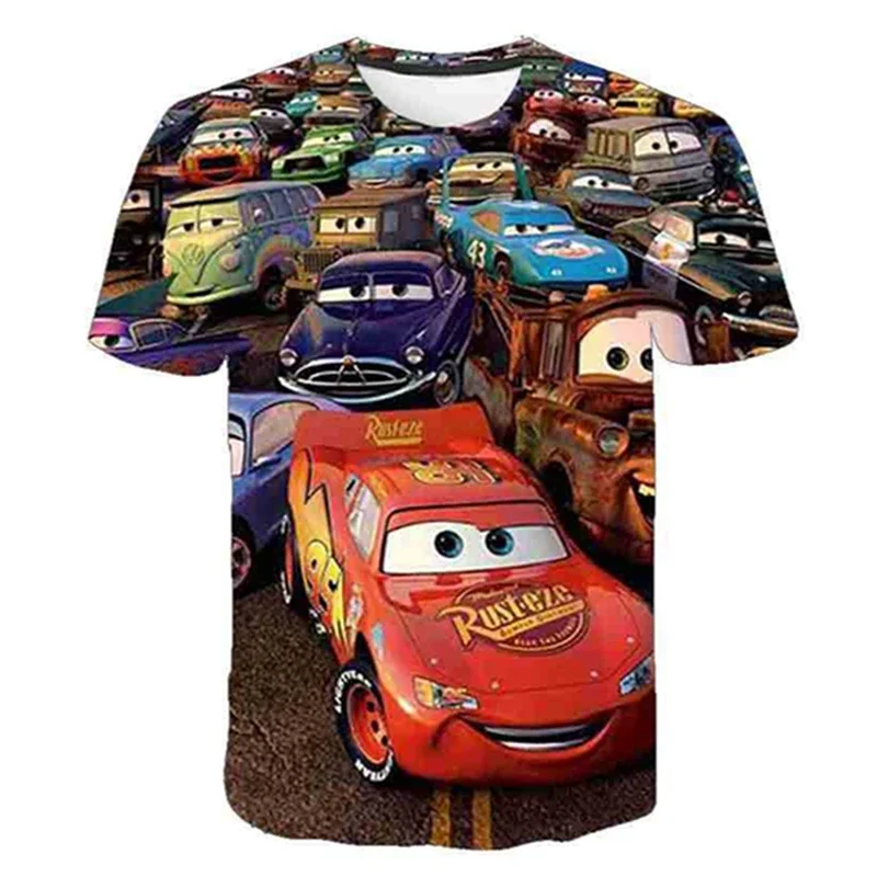 Kids Boys Summer Short Sleeve Tshirts Girls Clothes Tops Baby Tees Mcqueen Cars Toddler Children Clothes 3-12Years Outfit