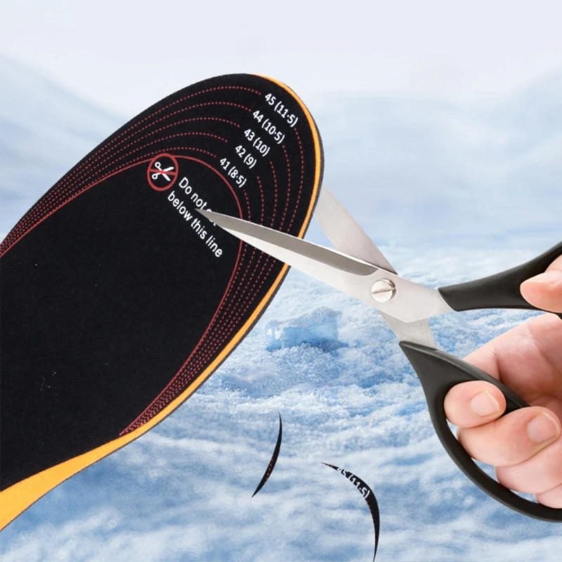 USB Rechargeable Electric Heated Insoles Winter Foot Warmer Washable Cuttable Electric Heated Shoe Pad for Man Women