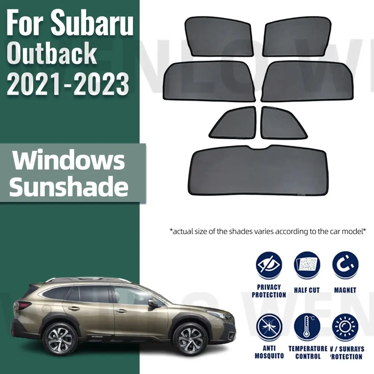 Parasole Paraschizzi Su Misura Per Subaru Crosstrek 2024-2025 - Copertura Parabrezza In Poliestere Nero Pieghevole