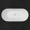 59 Acrylic Freestanding Bathtub Contemporary Soaking Tub with Brushed Nickel Overflow and Drain White Anti slip design 5