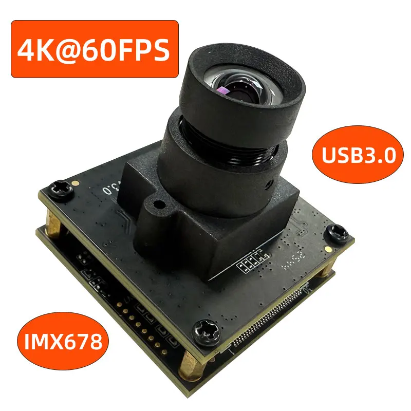 4K 60FPS USB3.0 8MP IMX678 산업용 HD 카메라 모듈 광각 왜곡 없는 렌즈(윈도우, 안드로이드, 라즈베리 파이, 리눅스용)