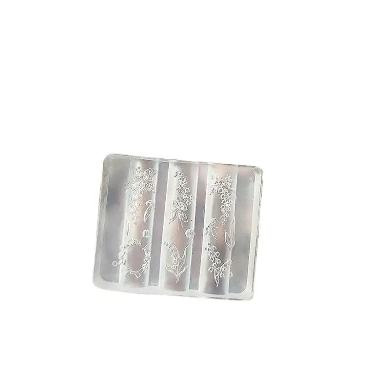 새로운 은방울꽃 3D 실리콘 네일 몰드 꽃 네일 아트 조각 몰드 템플릿 DIY 네일 아트 데코레이션 매니큐어 디자인 도구