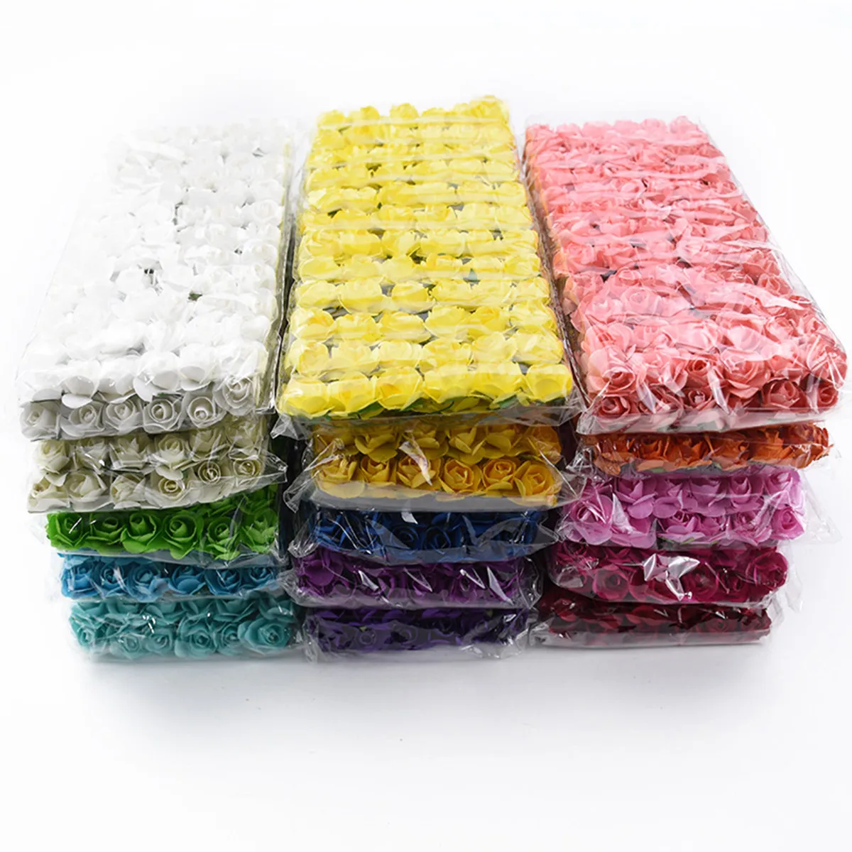 Artificial Flowers 144pcs simulation paper Rose Outdoor courtyard UV protection Garden Wedding Home Diy gift Candy Box Decoration