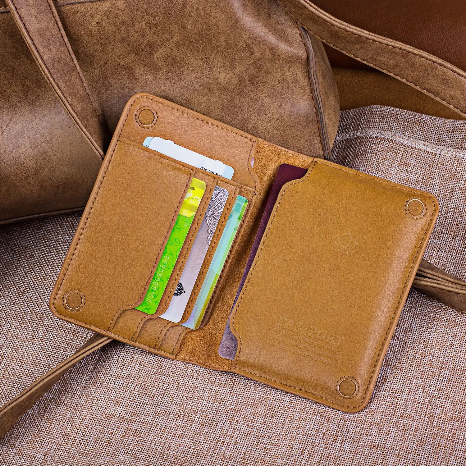 Real Leather Passport Holder Cover Case for Men & Women Traveling Passport Case Wallet Card Document Organizer Slim