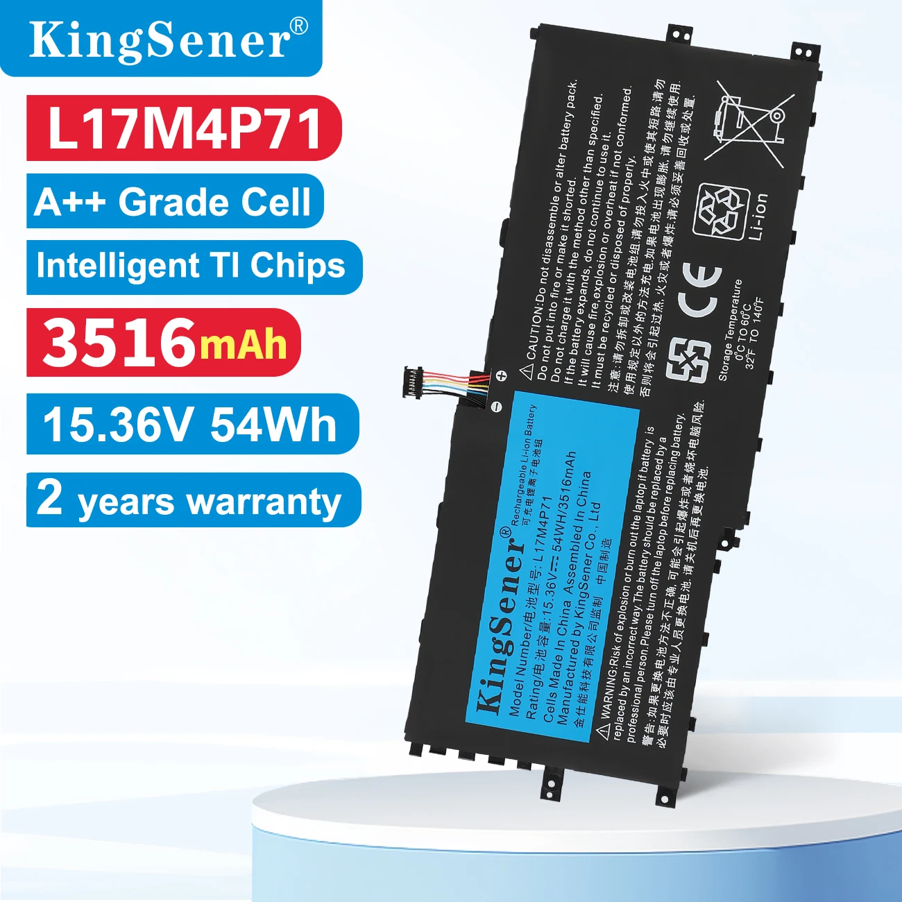 Kingsener L17m4p71 Bateria do Portátil para Lenovo Thinkpad x1 Yoga 3rd Gen 2023 Series L17m4p73 Sb10k97638 01av499 Sb10k97623 01av474