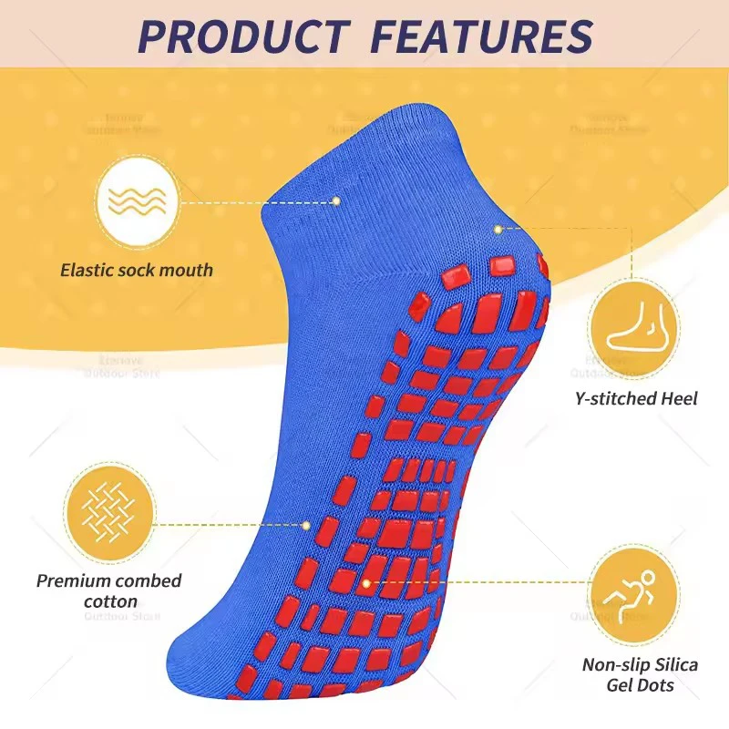 4 Pairs of Pure Cotton Yoga Socks Fitness Pilates Women's Socks Silicone Anti Slip and Wear-Resistant Foot Massage Ankle Socks