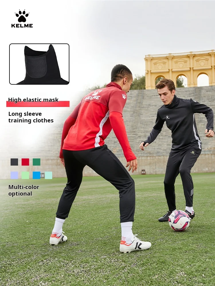 Winter Sweatshirt Men Women Hoodies Kelme Football Training Hoodie Long Sleeve Customizable Sportswear Elastic Cold Mask Top Outdoor Warm Hoodie