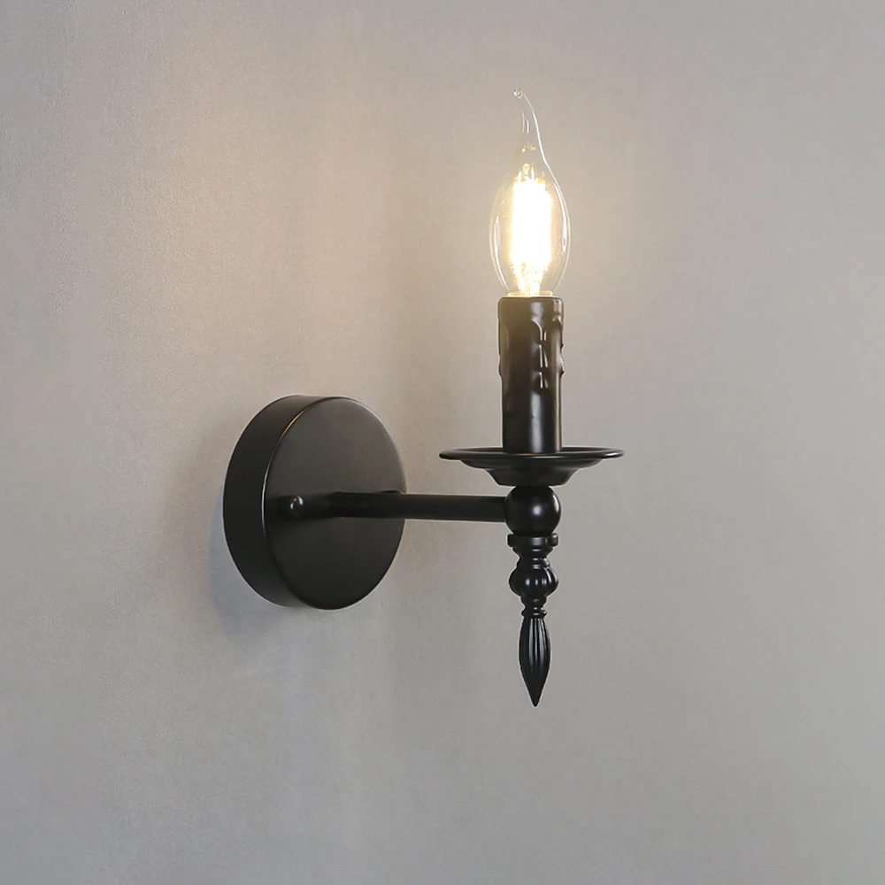 Vintage Wall Lamp American retro Wall Light bedroom bedside lights industrial style porch indoor aisle stair Candle lamp