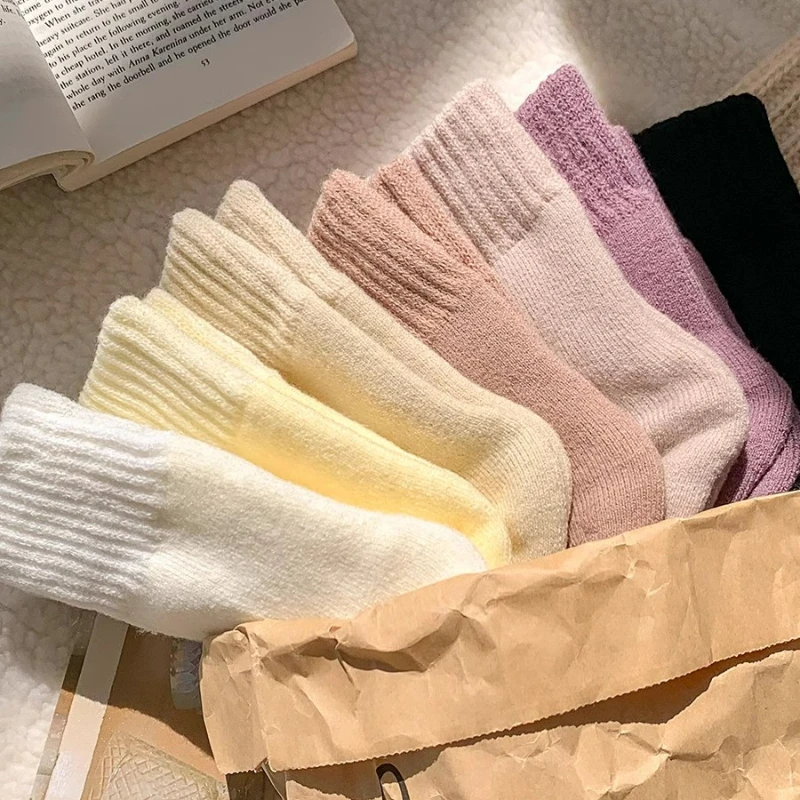 

Женские теплые носки, шерстяные, осенне-зимние, теплые, толстые, плюшевые, пушистые, мягкие, послеродовые, носки для сна