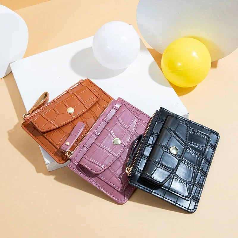 Women Wallets Zipper PU Leather Coin Purse Mini Key Chain Small Wallet Multi-card Bit Card Holder Card Holder