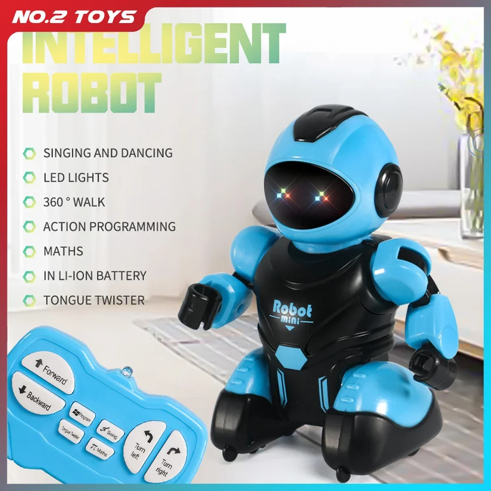 

New RC Robot Intelligent Robot Programming Infrared Smart Action with Sound Light Remote Control Toys Gift for Children