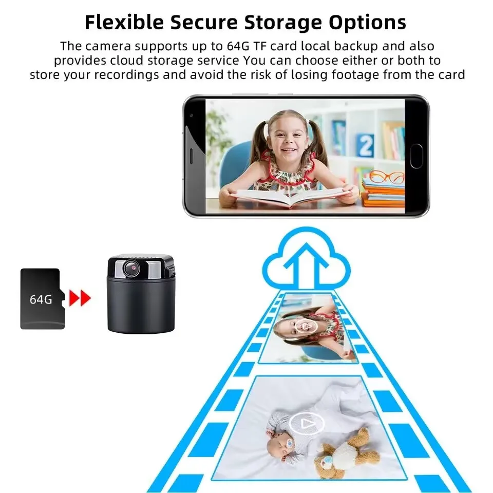 Mini Telecamera Spia Wi-Fi 4K Bextgoo, Visione Notturna 940 Nm, Batteria 50 Giorni, Memoria Locale E Cloud - Per Sorveglianza Interna